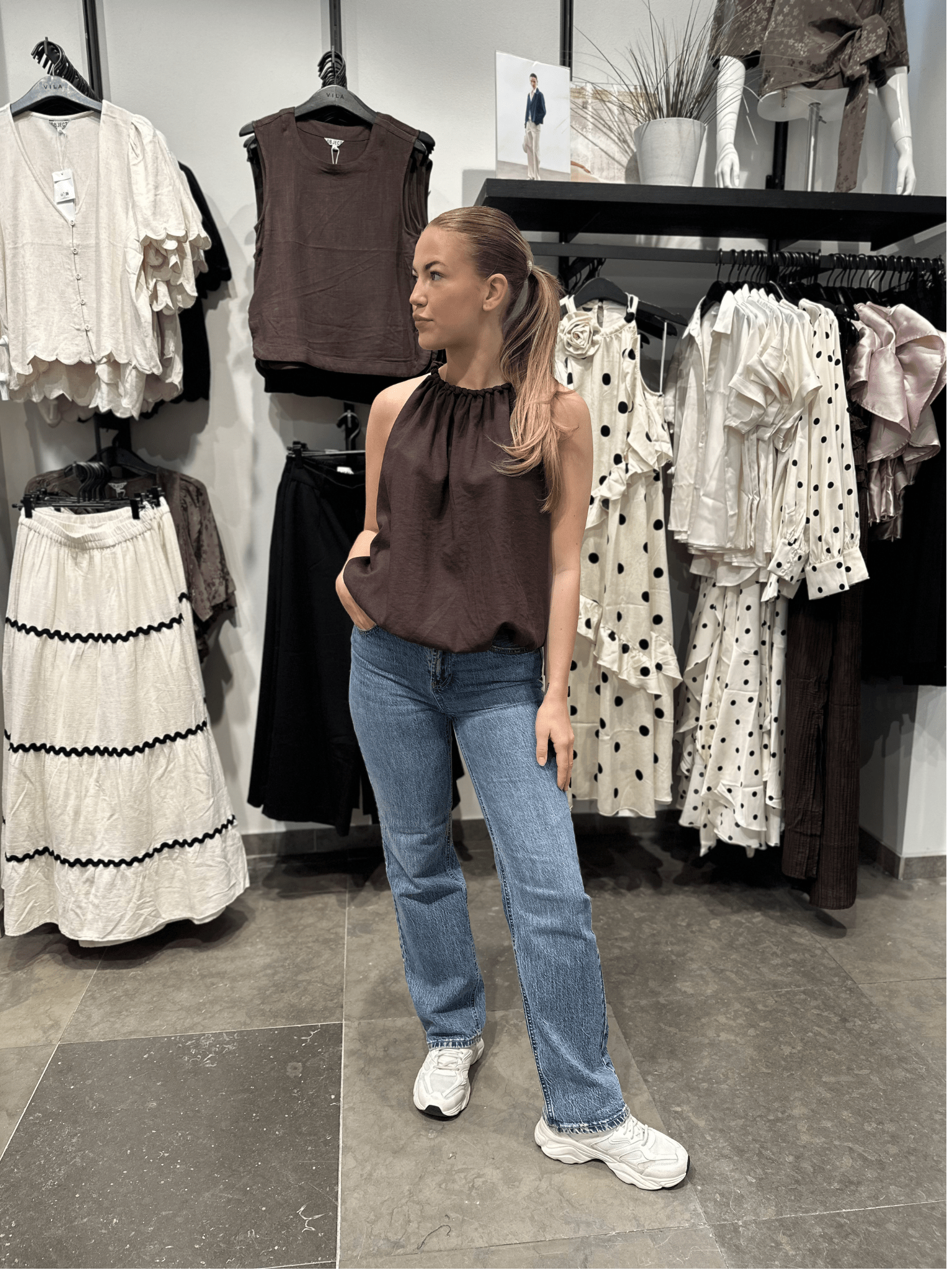 OBJJOLLY Top - Seal Brown - VERO MODA & VILA Bergvik